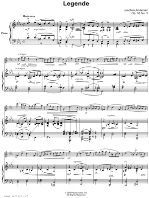 Legende, Op. 55, No. 5 - Piano Accompaniment (Flute)
