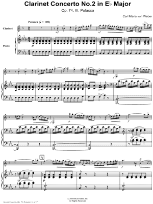 Clarinet Concerto No.2 in Eb, Op. 74: III. Alla Polacca - Piano Accompaniment