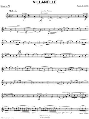 Villanelle for Piano and Horn in F - Solo Part