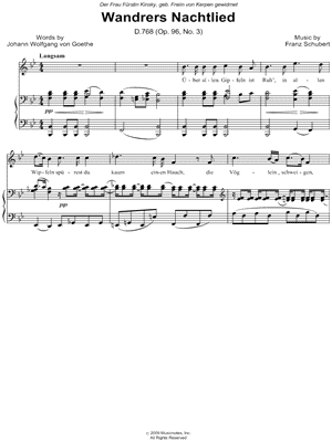 Wandrers Nachtlied II, D. 768