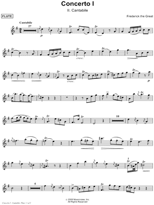 Concerto for Flute No. I in G: II. Cantabile - Flute Part