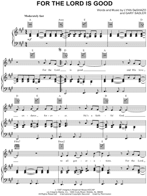 For the Lord Is Good