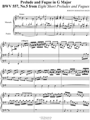 Prelude and Fugue in G Major, BWV 557, No. 5