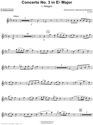 Horn Concerto No. 3 in Eb Major: I. Allegro - C Instrument (Solo Part)