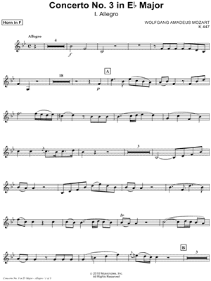 Horn Concerto No. 3 in Eb Major: I. Allegro - Horn part