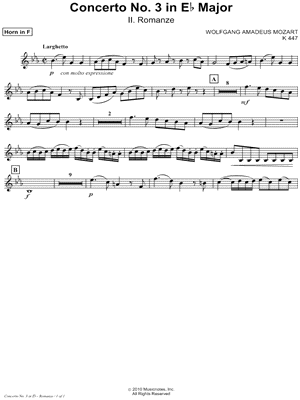 Horn Concerto No. 3 In Eb Major: II. Romanze - French Horn