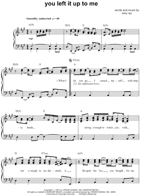 You Left It Up To Me