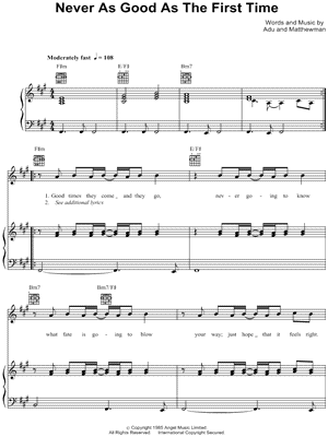 Never As Good As the First Time