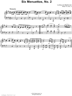 Six Menuettos, No. 2, WoO 10