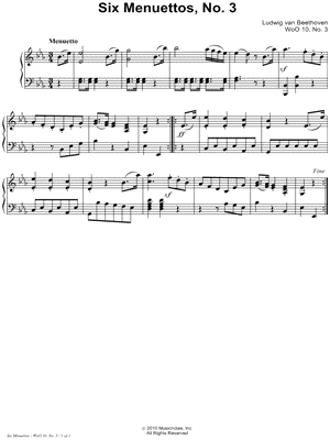 Six Menuettos, No. 3, WoO 10