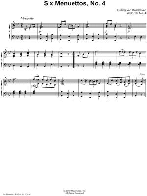 Six Menuettos, No. 4, WoO 10