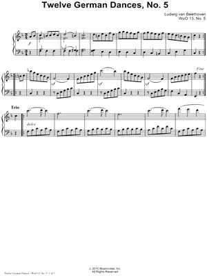 Twelve German Dances, WoO 13, No. 5