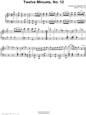 Twelve Minuets, No. 12