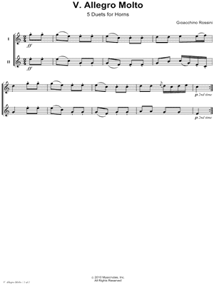 Five Duets for Horns: V. Allegro Molto