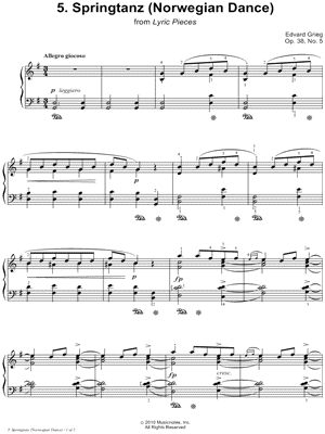 Lyric Pieces, Op. 38, No 5. Springtanz