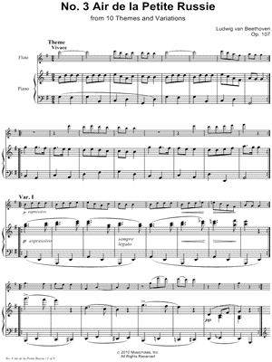 Air De La Petite Russie: Opus 107, No. 3 - Piano Accompaniment