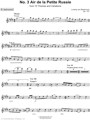 Air De La Petite Russie: Opus 107, No. 3 - Eb Instrument