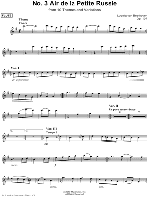 Air De La Petite Russie: Opus 107, No. 3 - C Instrument (Flute)