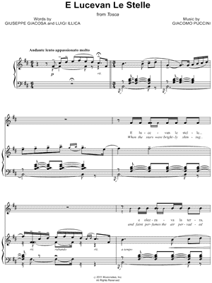 E lucevan le stelle