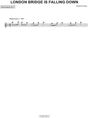 London Bridge Is Falling Down - C Instrument