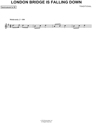 London Bridge Is Falling Down - Bb Instrument