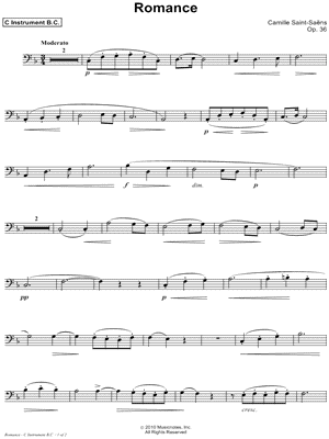 Romance, Op. 36 - Bass Clef Instrument
