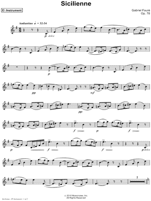 Sicilienne, Op. 78 - Eb Instrument