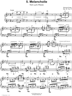 Lyric Pieces, Op 47, No. 5: Melancholie
