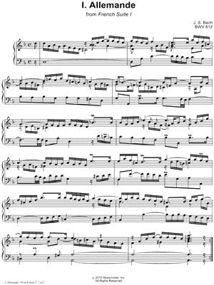 French Suite No. 1, BWV 812:  I. Allemande
