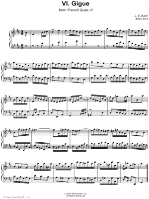 French Suite No. 3, BWV 814: VI. Gigue