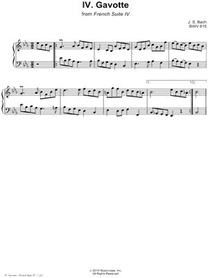 French Suite No. 4, BWV 815: IV. Gavotte