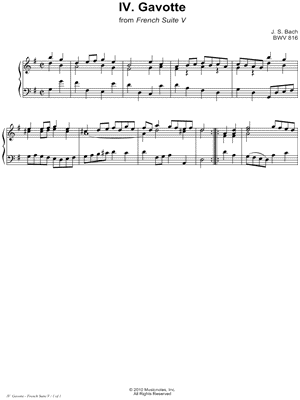 French Suite No. 5, BWV 816: 4. Gavotte