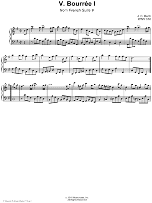 French Suite No. 5, BWV 816: 5. Bourée I