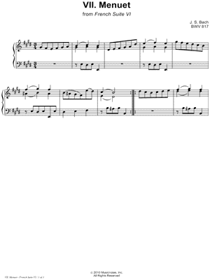 French Suite No. 6, BWV 817: VII. Menuet