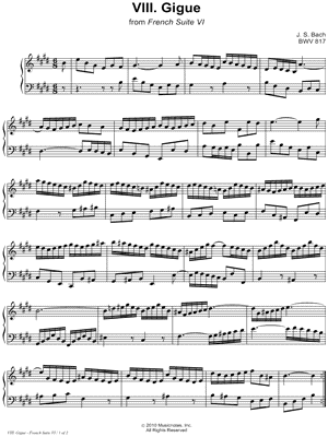 French Suite No. 6, BWV 817: VIII. Gigue