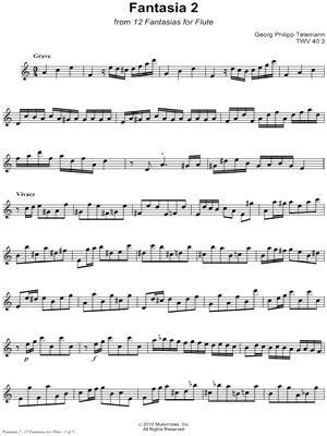 12 Fantasias for Flute: 2. Fantasia in A Minor