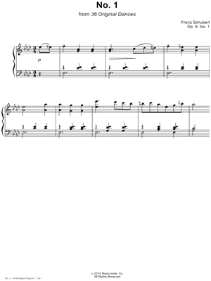 36 Original Dances, Op. 9, Dance No. 1