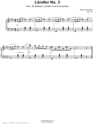 38 Waltzer, Ländler und Ecossaisen, Opus 18: Ländler No. 3