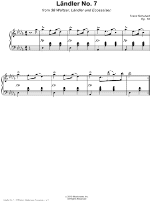 38 Waltzer, Ländler und Ecossaisen, Opus 18: Ländler No. 7
