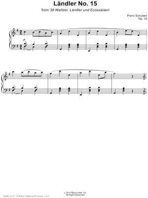 38 Waltzer, Ländler und Ecossaisen, Opus 18: Ländler No. 15