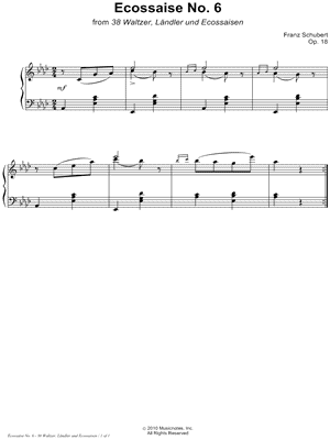 38 Waltzer, Ländler und Ecossaisen, Opus 18: Ecossaise No. 6