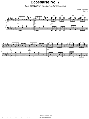 38 Waltzer, Ländler und Ecossaisen, Opus 18: Ecossaise No. 7