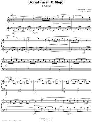 Sonatina in C Major, Opus 20, No. 1: I. Allegro
