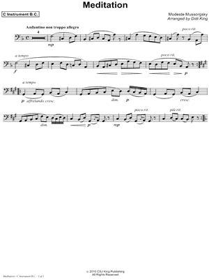 Meditation - Bass Clef C Instrument