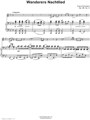 Wandrers Nachtlied - Piano Accompaniment