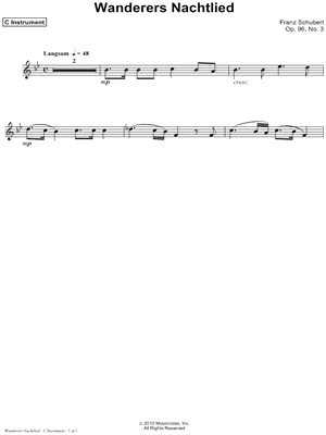 Wandrers Nachtlied - C Instrument