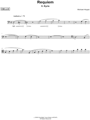 Requiem, II. Kyrie - Cello Part