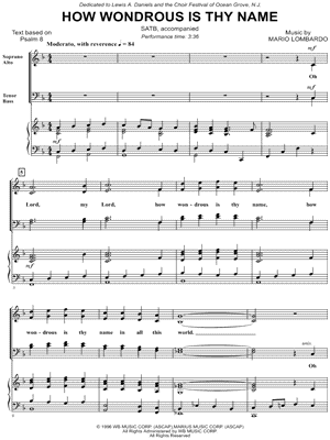 How Wondrous Is Thy Name