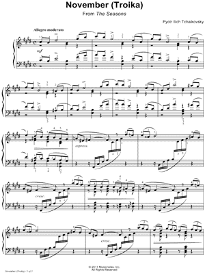 The Seasons, Op. 37a: 11. November (Troika)