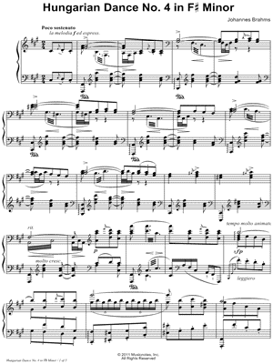 Hungarian Dance No. 4 in F# Minor